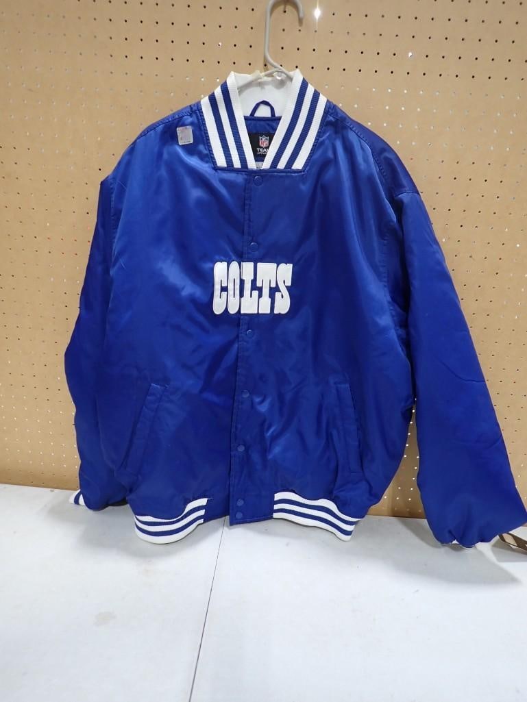 Indianapolis Colts NFL Football Jacket with original Tags - Size XL NFL Team Apparel: Indianapolis Colts NFL Football Jacket with original Tags - Size XL NFL Team Apparel All pictures are considered part of the description and should be examined carefully by bidders. Live Auctioneers i