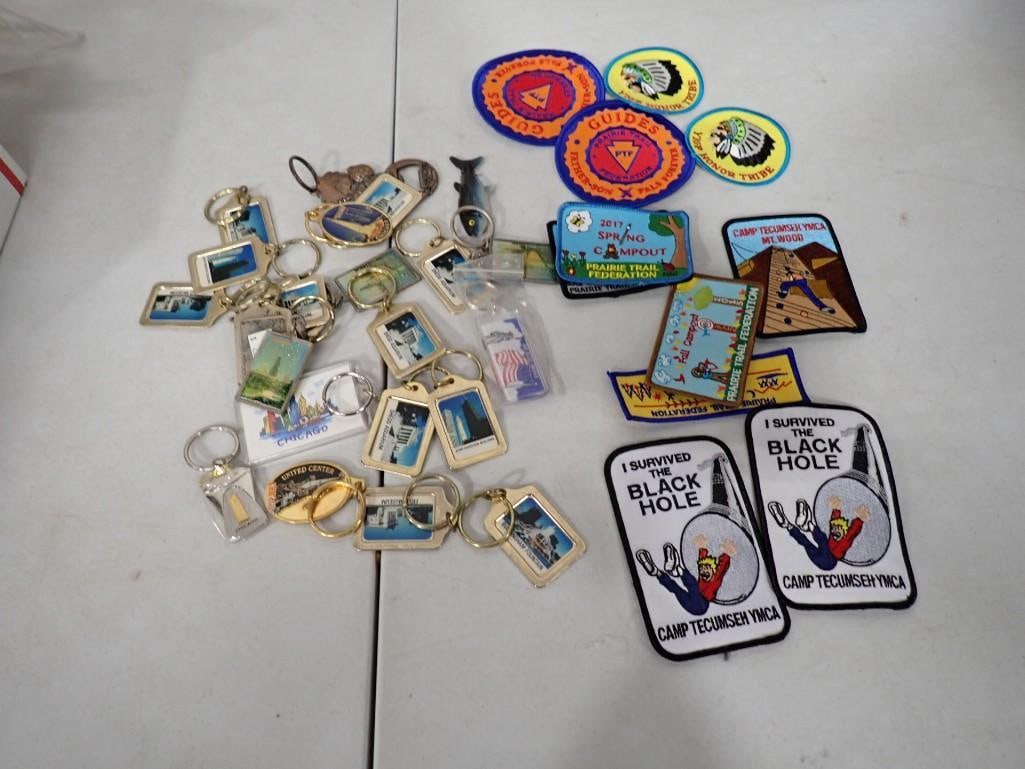 Vintage Key Chains and Patches including YMCA, Tourist, Prairie Trail, etc. (1 of 5)