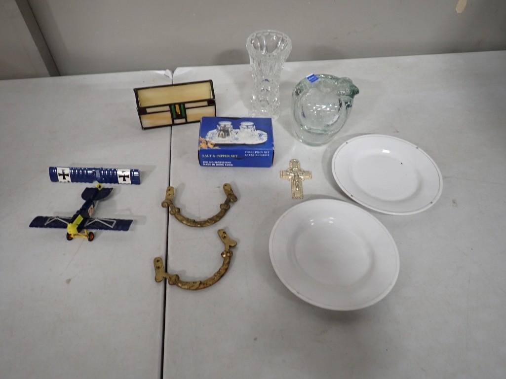 Misc. Lot including Art Glass, Crystal, Plates, Religious, Airplane Model, etc. (1 of 7)