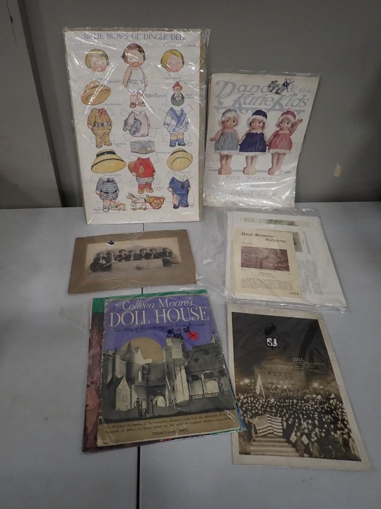 Paper Doll / Ephemera Lot including Dolly Dingle, Dance of the Kutie Kids, Colleen Moore's Doll Hous: Paper Doll / Ephemera Lot including Dolly Dingle, Dance of the Kutie Kids, Colleen Moore's Doll House, old pictures All pictures are considered part of the description and should be examined caref