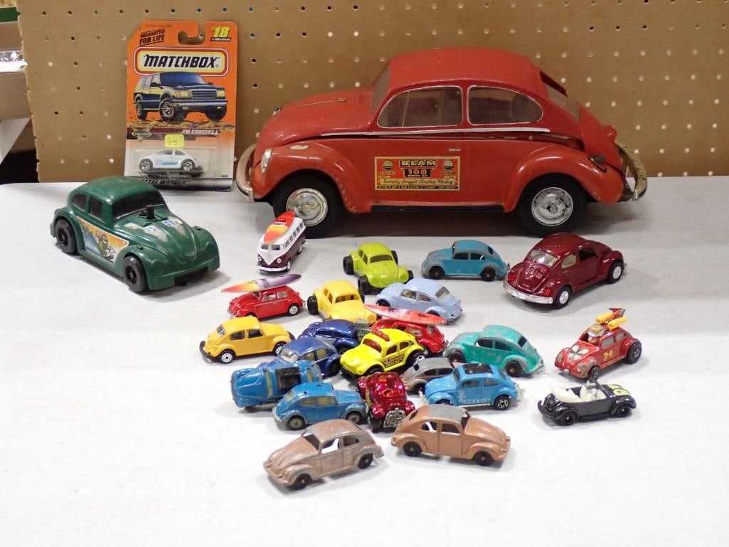 Assorted Toy Cars - Volkswagen Beetles / Bugs including Jim Beam Decanter, Matchbox, Husky, Ideal, (1 of 10)