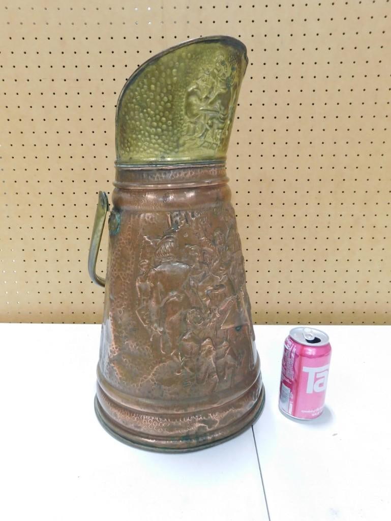 Vintage Copper and Brass Decorative Coal Scuttle (1 of 4)