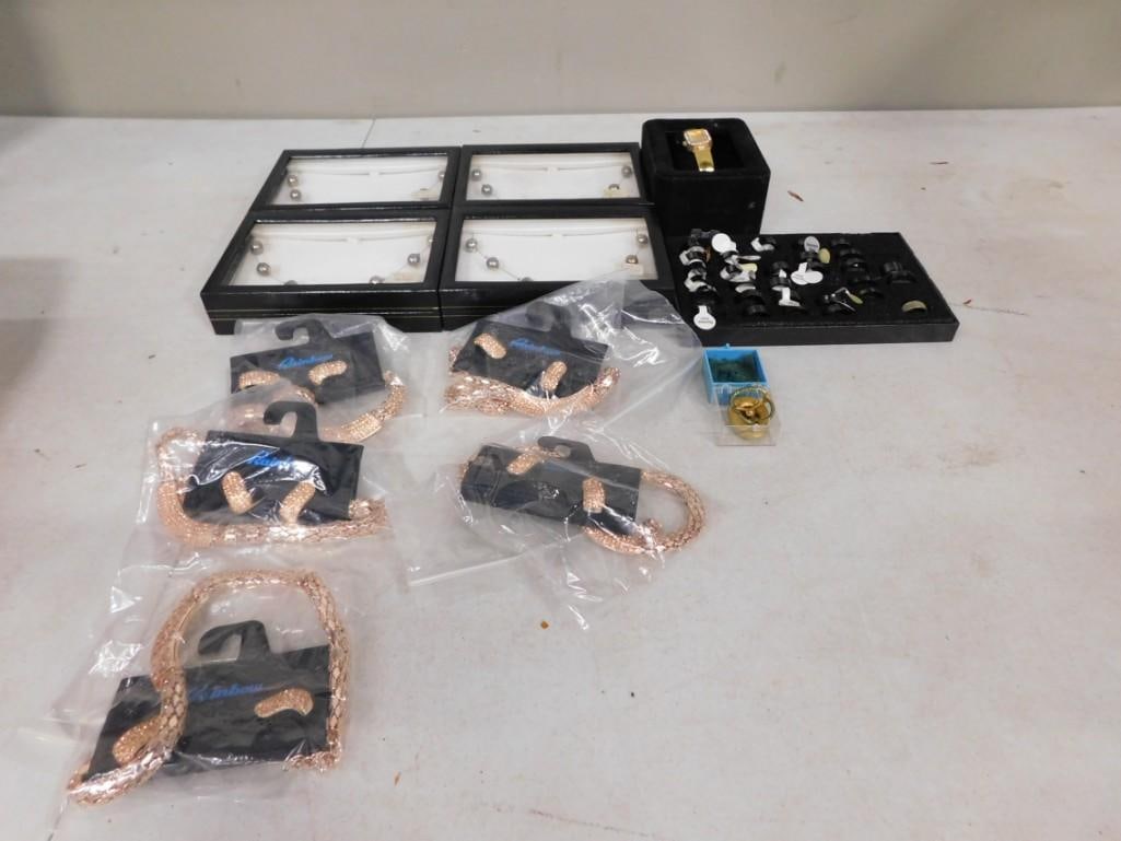 Lot of Costume Jewelry including assorted Rings, Necklaces, Watch etc. (1 of 8)