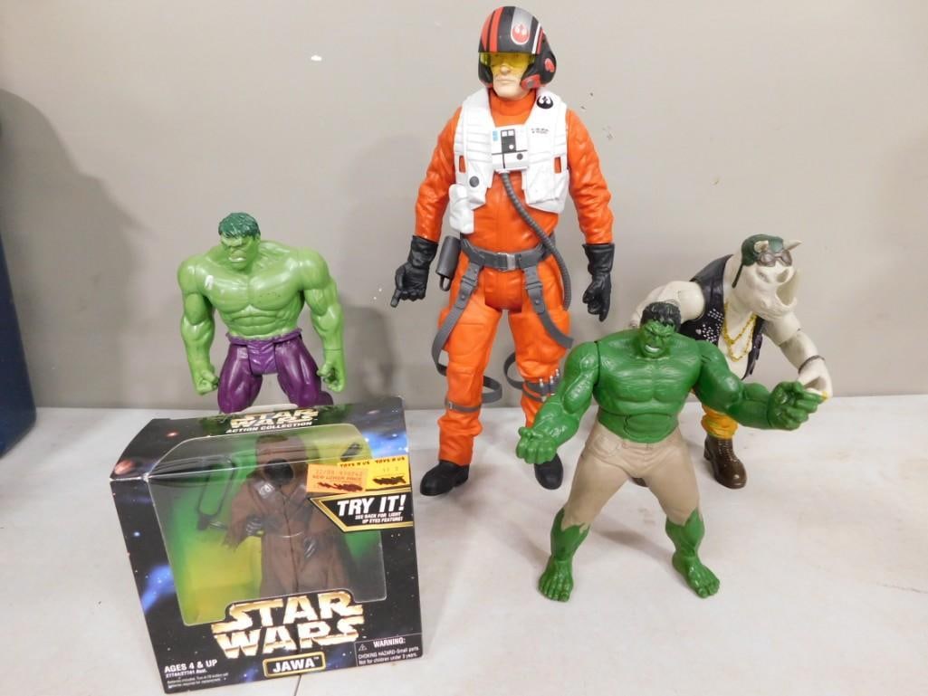 Toy lot including Incredible Hulk, Star Wars, Teenage Mutant Ninja Turtles, Poe Dameron (1 of 7)
