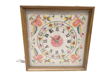 Embroidered Wall Clock