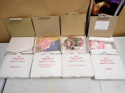 8 The Shirley Temple Dress Up Doll Fashion Outfits New in Boxes Danbury Mint: Lot of&#160;8 The Shirley Temple Dress Up Doll Fashion Outfits New in Boxes Doll Clothes by The Danbury Mint  All pictures are considered part of the description and should be examined carefully by bi