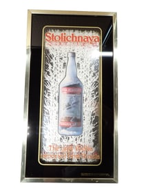 Stolichnaya Vodka Advertising Bar Mirror Framed