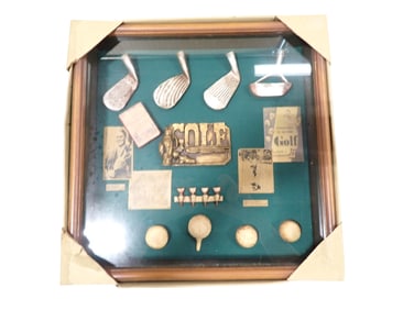 Golf Shadowbox Wall Hanging Golfer Decor