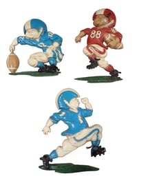 Set of 3 Vtg 1970s Homco Metal Football Player Wall Plaques