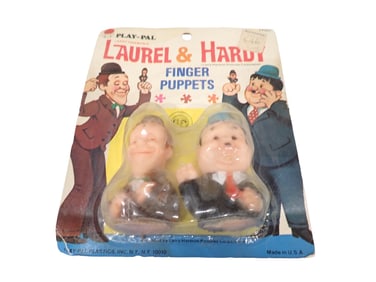 Vintage Laurel and Hardy Finger Puppets NOS New Old Stock