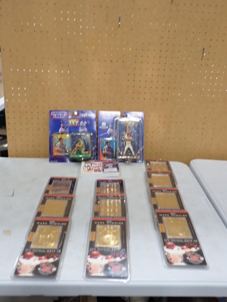 Mark McGwire Sports lot including Starting Lineup Figurines, Mac Attack, 23Kt Gold Cards, etc. (1 of 7)