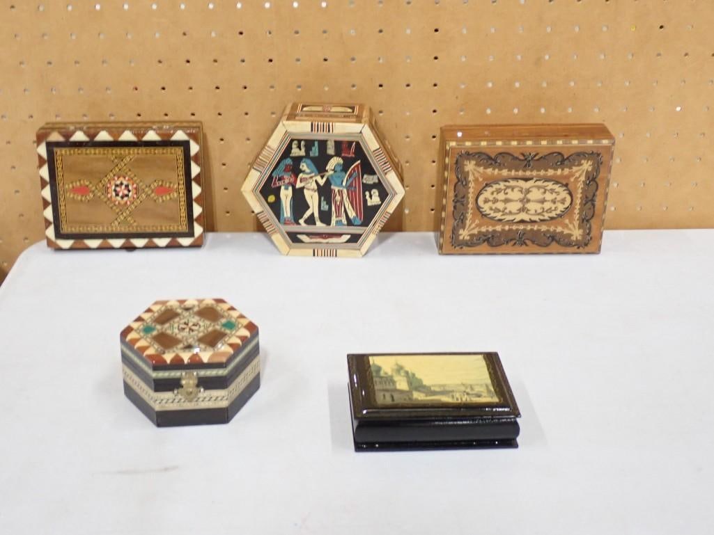 Lot of Trinket Dishes including Egyptian, Inlay, etc. (1 of 9)