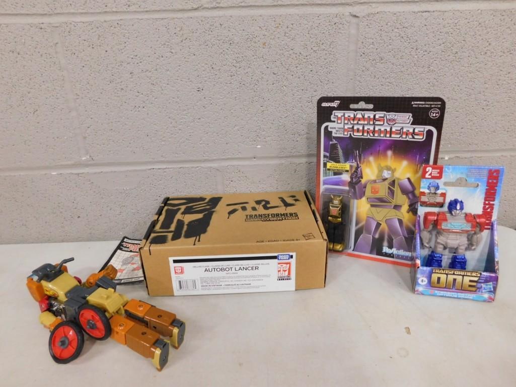 Transformers Toy Lot including Autobot Lancer, Optimus Prime, Gold Armor Bumblebee, Wreck-Gar (1 of 8)