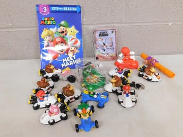 Nintendo Super Mario / Mario Kart Lot including Action Figures Hot Wheels McDonald's Figures