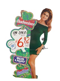 Kathy Ireland Budweiser Bud Light Beer Advertising Standee Cardboard Cutout 5ft 10" tall