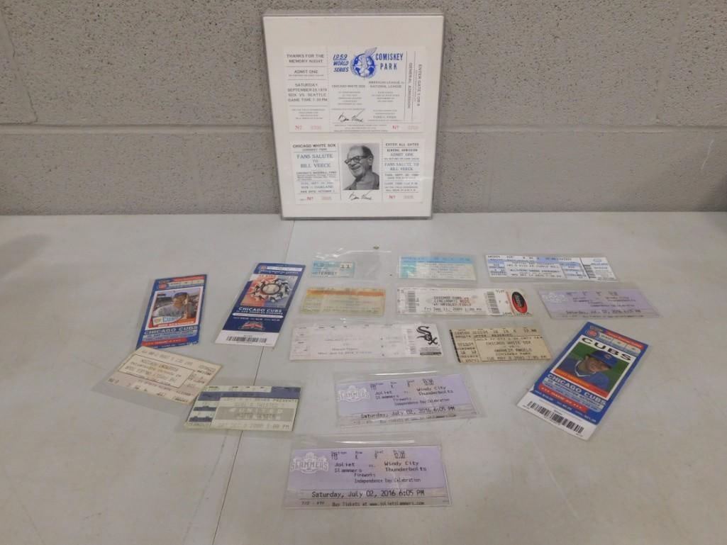 Ticket Stub Lot including 20 Year Reunion of the 1959 Chicago White Sox Comiskey Park, Bill Veeck, C (1 of 8)