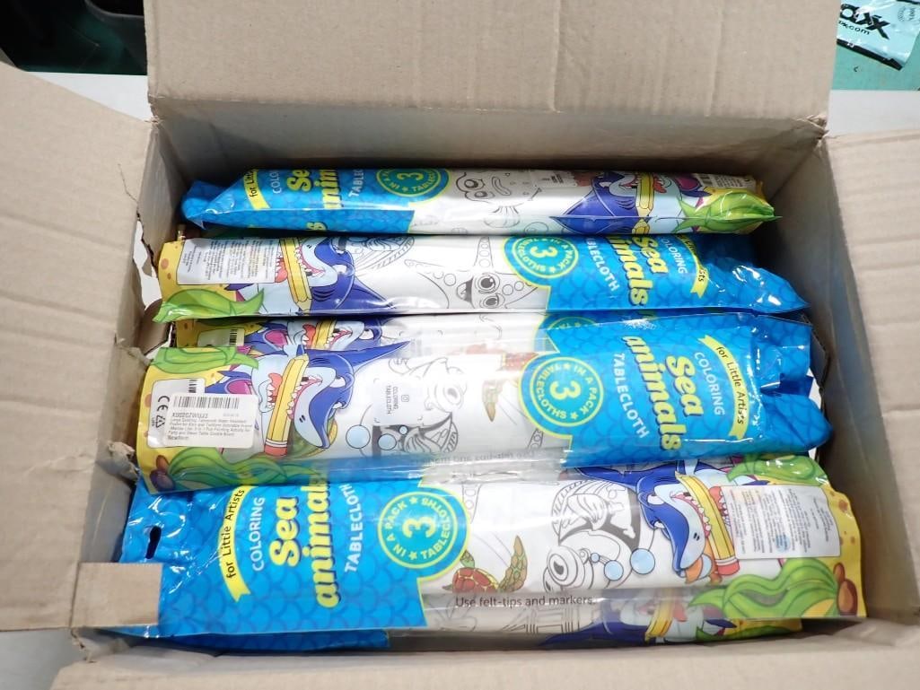 Box full of Coloring Tablecloths for kids incl Sea Animals Designs All New in Packages: Box full of Coloring Tablecloths for kids incl Sea Animals Designs All New in Packages All pictures are considered part of the description and should be examined carefully by bidders. Live Auctioneer
