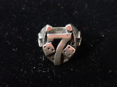 Vintage Sterling Silver Lucky 7 Ring