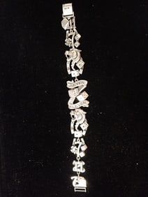 Vintage Sterling Silver Lucky 7 11 Horseshoe Dice Bracelet