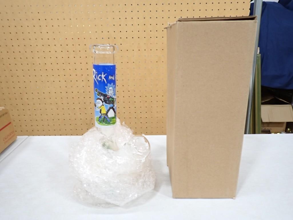 Rick and Morty Glass Water Pipe - missing glass tip: Rick and Morty Glass Water Pipe - missing glass tip All pictures are considered part of the description and should be examined carefully by bidders. Live Auctioneers is now offering Live Shipping thro