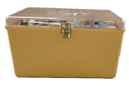 Vintage Sewing Box full of all sorts of sewing supplies