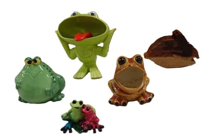 Quirky Frog Lot including Enchanto California Fitz and Floyd, Kitty's Critters, etc