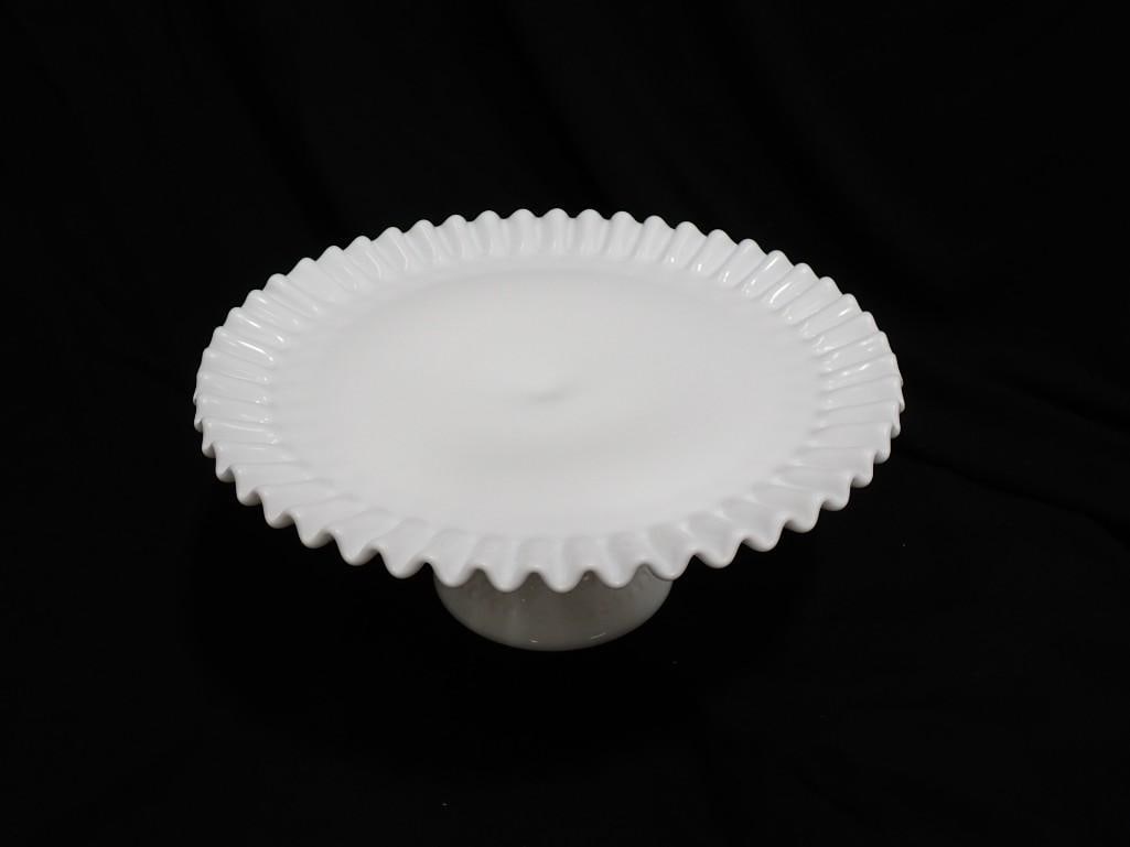 Vintage 1970's Fenton Hobnail Milk Glass Cake Stand / Pedestal (1 of 5)