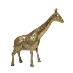 Vintage Solid Brass Giraffe Figurine / Decor