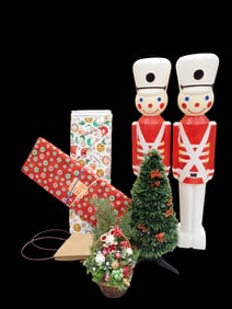Christmas Lot incl 2 Vintage Christmas Soldier Blow Molds by Union, Sugar n' Spice and Holiday Treat