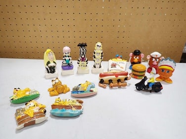 Vintage McDonald's Toys, Beetlejuice Figures, Garfield Magnets