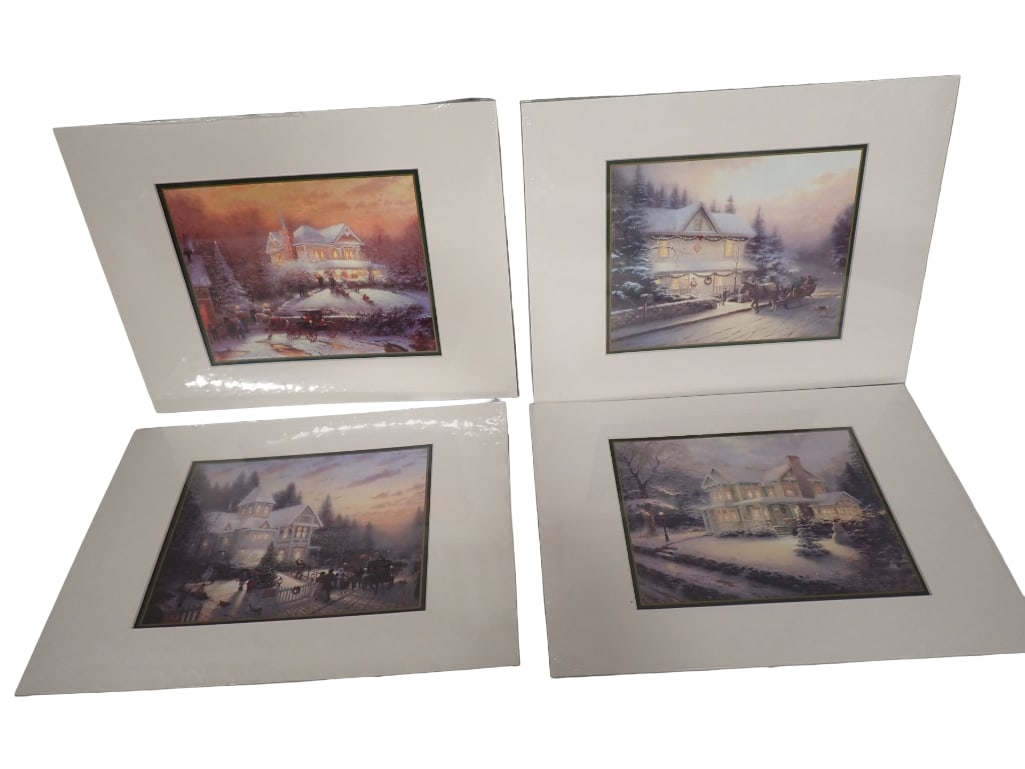 4 Thomas Kinkade Matted Collector's Prints incl Victorian Christmas I, II, III, IV Each is 14"x11" (1 of 11)