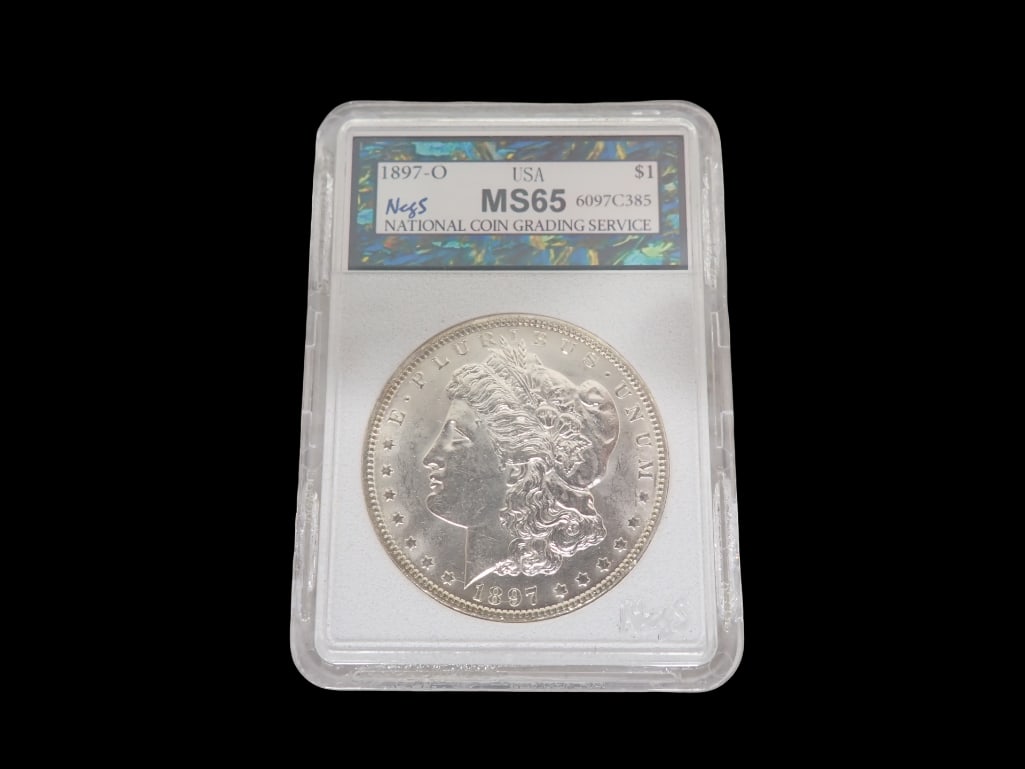 1897-O Morgan Dollar NCGS Graded MS65  90% Silver (1 of 6)