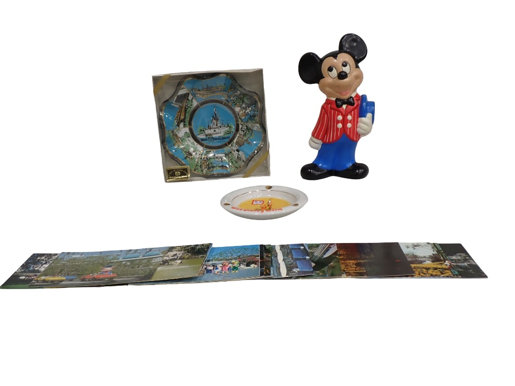 Vintage Disney Lot incl Ceramic Mickey Mouse, Walt Disney World Ashtray, (1 of 12)