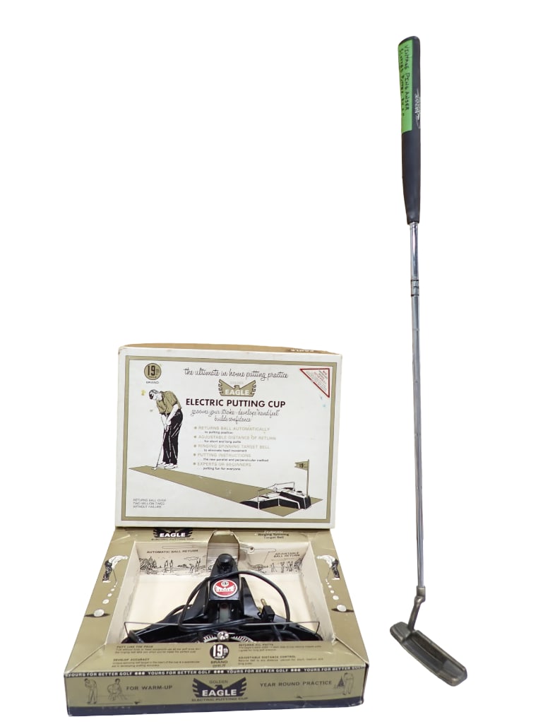 Vintage Ping Anser Slotted Putter 34.5" Golf Club with Eagle Electric Putting Cup (1 of 6)