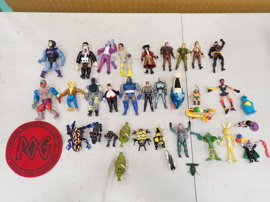Lot of Action Figures from the 1980's and 1990's including He-Man, Pirates, Batman, Robocop, Sesame: Lot of Action Figures from the 1980's and 1990's including He-Man, Pirates, Batman, Robocop, Sesame Street, etc. All pictures are considered part of the description and should be examined care