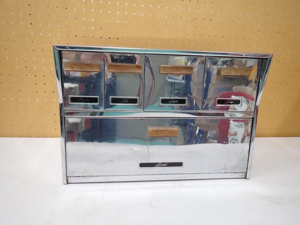Vintage Chrome Kitchen Bread / Spice Box (1 of 5)