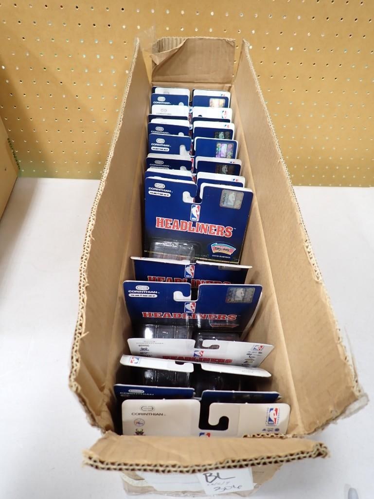 Lot of new in package Headliners Basketball Action Figures - Assorted Players - 23 of them: 28x9x6"Lot of new in package Headliners Basketball Action Figures - Assorted Players - 23 of them All pictures are considered part of the description and should be examined carefully by bidders. L