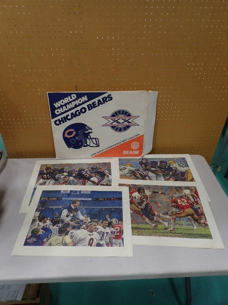 Vintage Chicago Bears Superbowl XX Commemorative Print Collection - WGN / Sears (1 of 9)