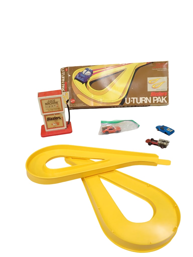 Mixed Lot of Hot Wheels Sizzlers Items incl 3 Cars, 1 Juice Machine, 1 U-Turn Pak with Box 1970 (1 of 6)