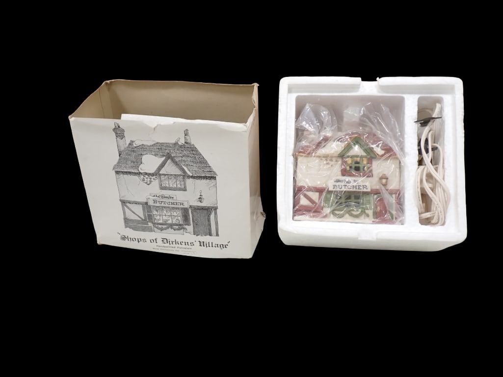 Dept 56 Shops of Dickens Village Abel Beesley Butcher Shop in Original Box (1 of 4)
