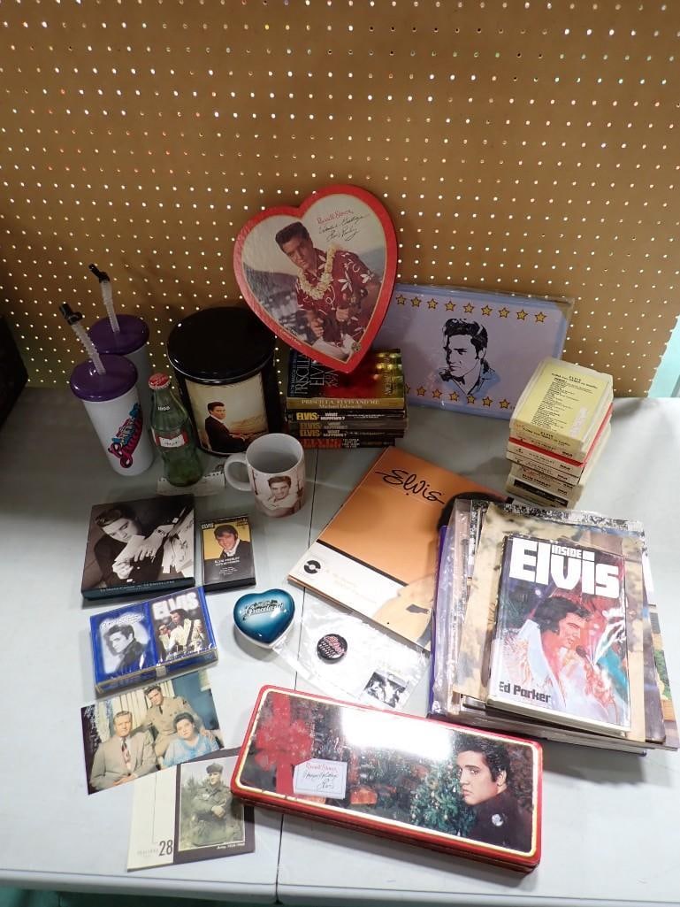 Elvis Presley Collectibles Lot including 8-Tracks, Books, Pictures, Cassettes, Russell Stover, Conta (1 of 13)