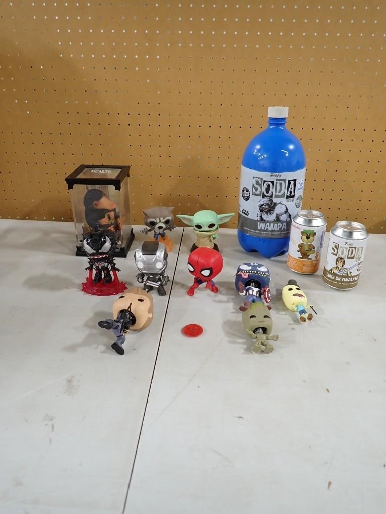 Toy Lot including Funko Pop! Funko Soda, Star Wars, Yogi Bear, Spider Man, Fantastic Beasts, etc.: Toy Lot including Funko Pop! Funko Soda, Star Wars, Yogi Bear, Spider Man, Fantastic Beasts, etc. All pictures are considered part of the description and should be examined carefully by bidders. Live 