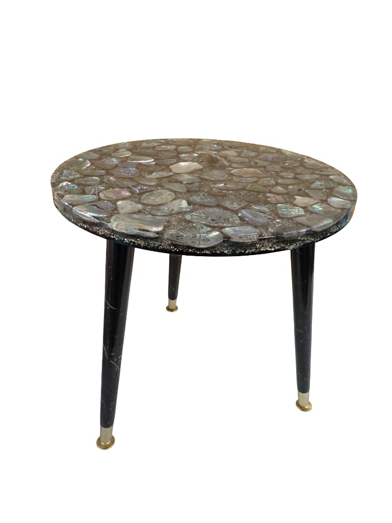 Vintage Abalone Shell Small Side Table (1 of 3)