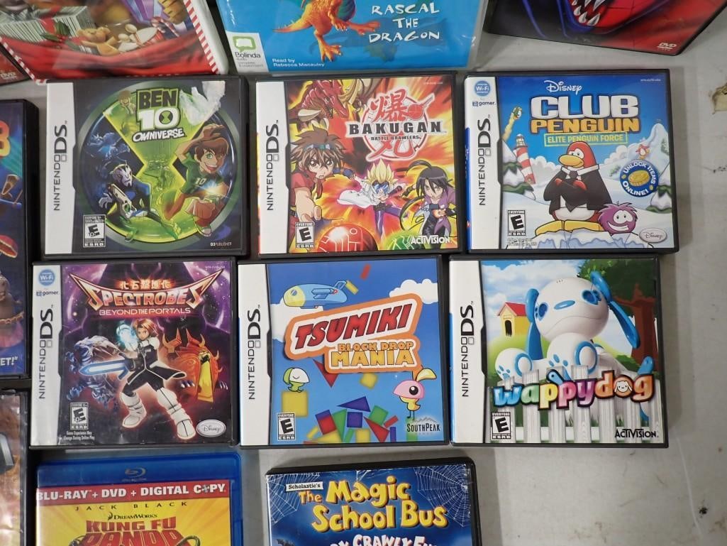 6 Nintendo DS Games with Boxes plus some DVDs, Blue rays, etc. Spider-Man, Dream Works, Disney (1 of 6)
