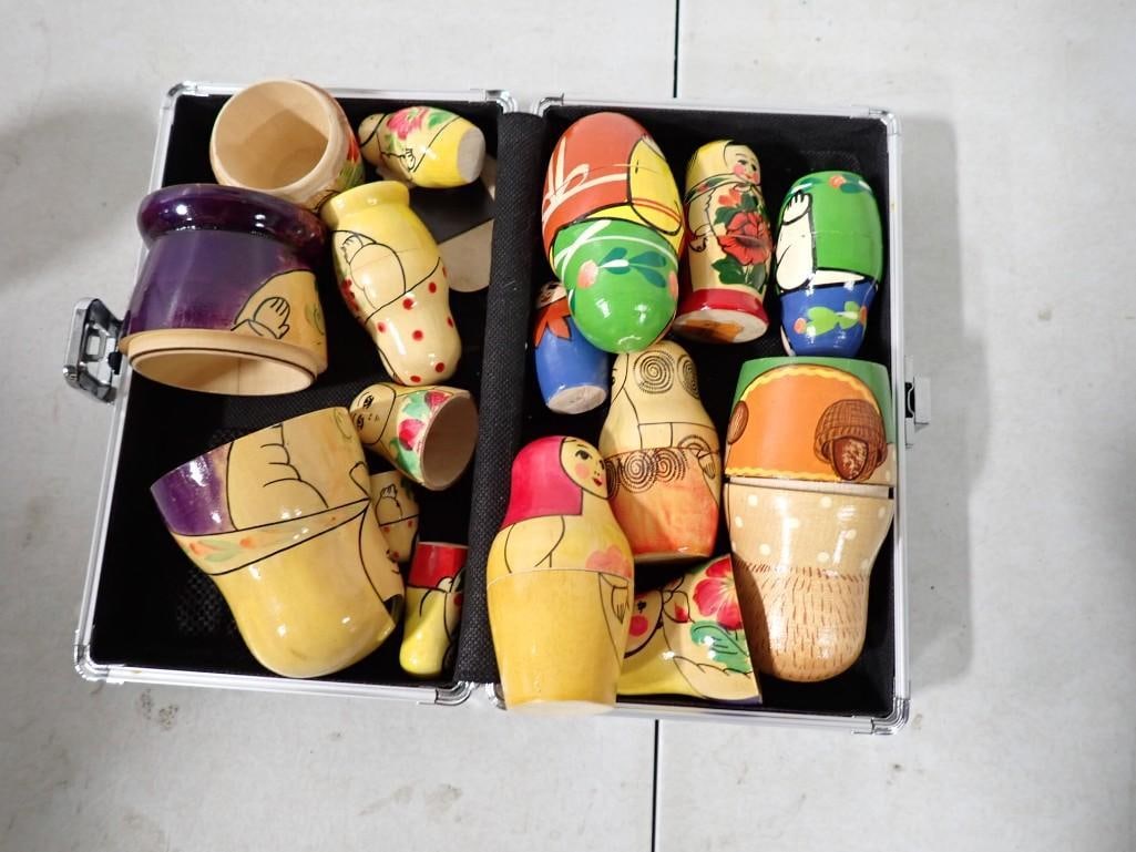 Wooden Nesting Dolls: Wooden Nesting Dolls All pictures are considered part of the description and should be examined carefully by bidders. Live Auctioneers is now offering Live Shipping through them. This is an opti