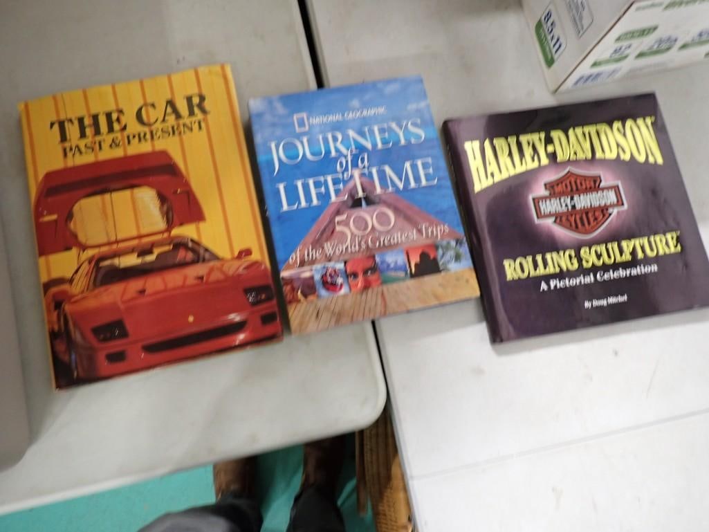3 Hardcover Coffee Table Books including Harley-Davidson Rolling Sculpture, The Car Past and Present (1 of 10)