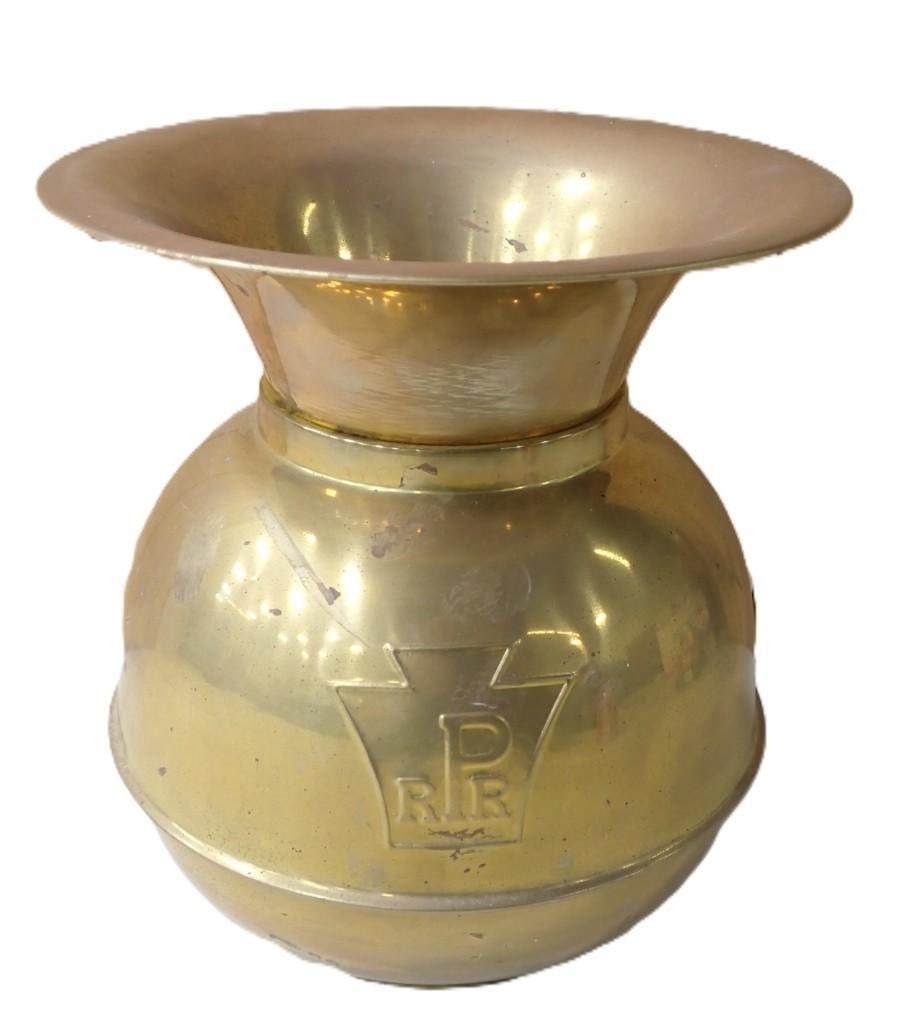 Vintage Pacific Railroad Brass Spittoon Reproduction (1 of 6)