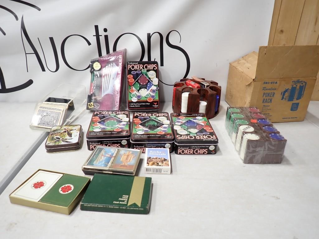 Lot of Poker Chips including Vintage, Playing Cards, Blackjack Shoe, etc. (1 of 10)