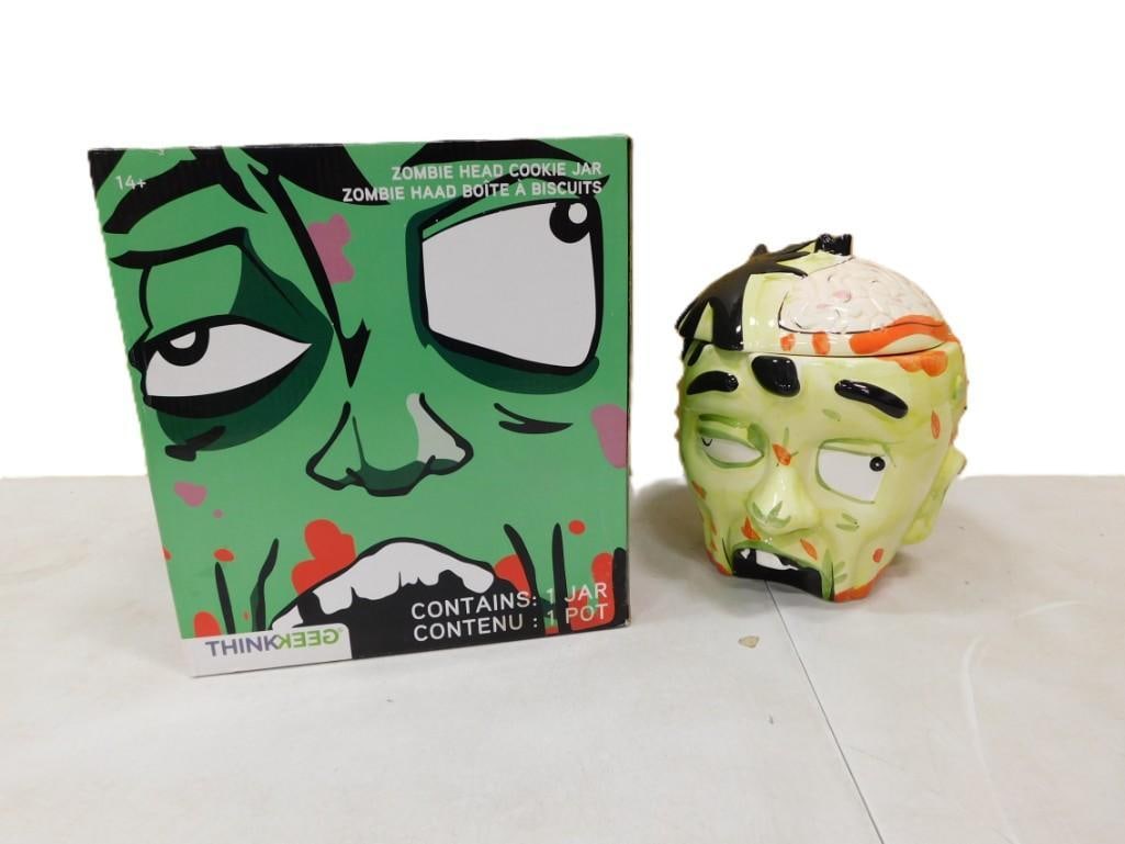 Think Geek Ceramic Zombie Head Halloween Cookie Jar with Original Box (1 of 5)