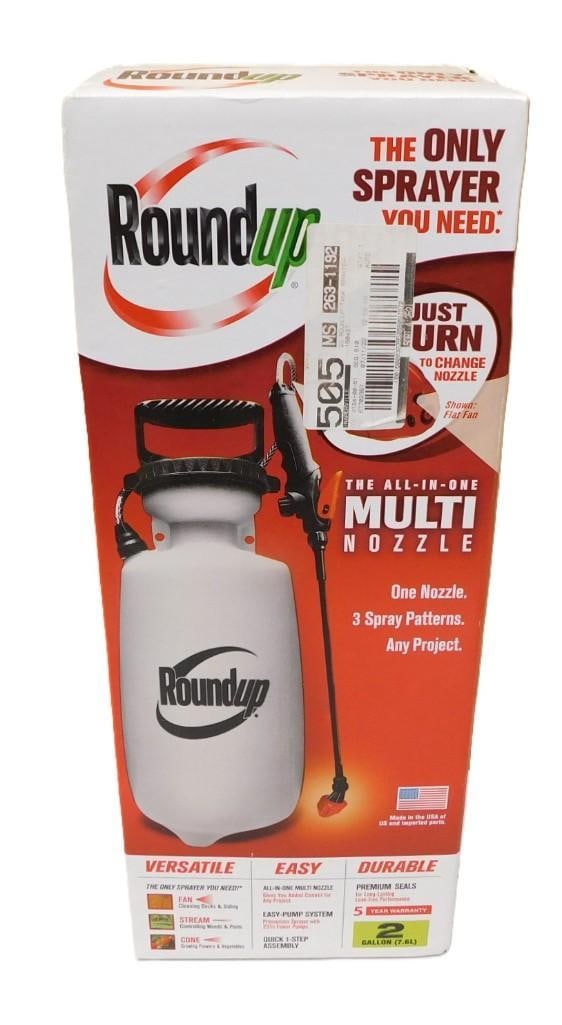 New in Package Roundup Multi Nozzle Sprayer - 2 Gallons: New in Package Roundup Multi Nozzle Sprayer - 2 Gallons All pictures are considered part of the description and should be examined carefully by bidders. Live Auctioneers is now offering Live Shipping 